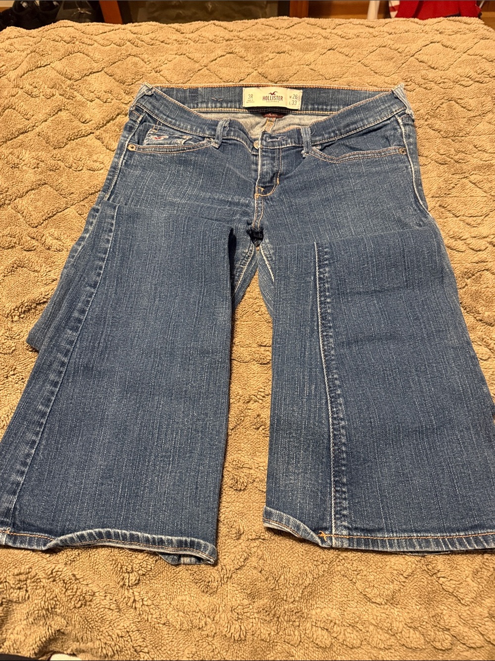 Hollister Medium Blue Flare Wide-Leg Jeans